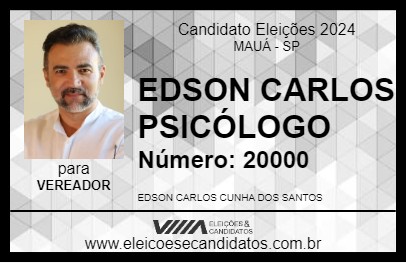 Candidato EDSON CARLOS PSICÓLOGO 2024 - MAUÁ - Eleições