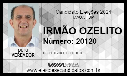 Candidato IRMÃO OZELITO 2024 - MAUÁ - Eleições