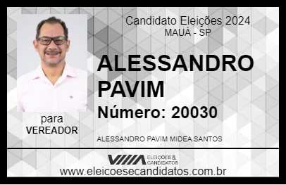 Candidato ALESSANDRO PAVIM 2024 - MAUÁ - Eleições