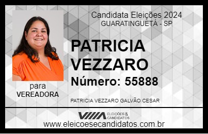 Candidato PATRICIA VEZZARO 2024 - GUARATINGUETÁ - Eleições