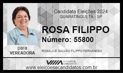 Candidato ROSA FILIPPO 2024 - GUARATINGUETÁ - Eleições