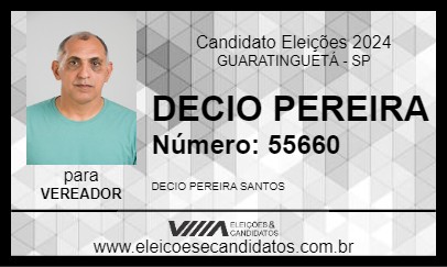 Candidato DECIO PEREIRA 2024 - GUARATINGUETÁ - Eleições