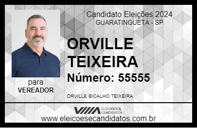 Candidato ORVILLE TEIXEIRA 2024 - GUARATINGUETÁ - Eleições