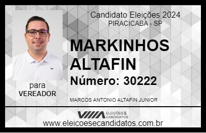 Candidato MARKINHOS ALTAFIN 2024 - PIRACICABA - Eleições