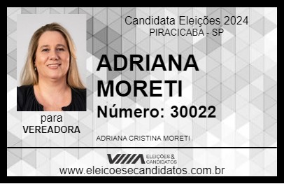 Candidato ADRIANA MORETI 2024 - PIRACICABA - Eleições