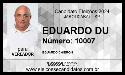 Candidato EDUARDO DU 2024 - JABOTICABAL - Eleições