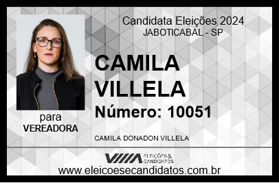 Candidato CAMILA VILLELA 2024 - JABOTICABAL - Eleições