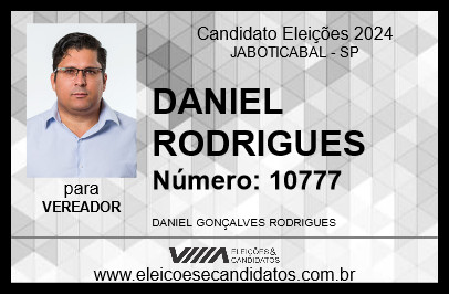 Candidato DANIEL RODRIGUES 2024 - JABOTICABAL - Eleições