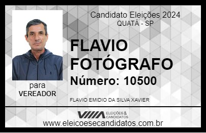 Candidato FLAVIO FOTÓGRAFO 2024 - QUATÁ - Eleições