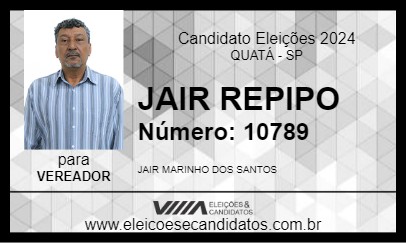 Candidato JAIR REPIPO 2024 - QUATÁ - Eleições