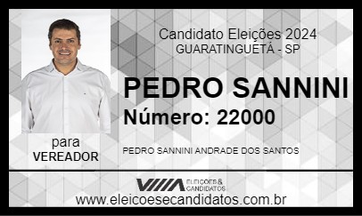 Candidato PEDRO SANNINI 2024 - GUARATINGUETÁ - Eleições