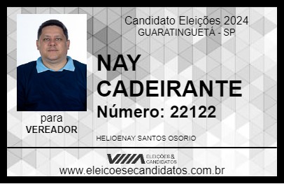 Candidato NAY CADEIRANTE 2024 - GUARATINGUETÁ - Eleições