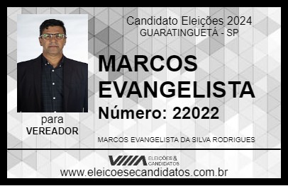 Candidato MARCOS EVANGELISTA 2024 - GUARATINGUETÁ - Eleições