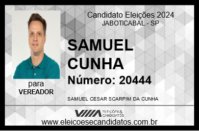 Candidato SAMUEL CUNHA 2024 - JABOTICABAL - Eleições