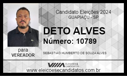 Candidato DETO ALVES 2024 - GUAPIAÇU - Eleições