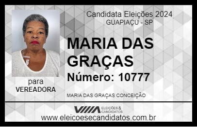 Candidato MARIA DAS GRAÇAS 2024 - GUAPIAÇU - Eleições