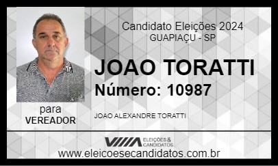 Candidato JOAO TORATTI 2024 - GUAPIAÇU - Eleições