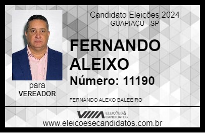 Candidato FERNANDO ALEIXO 2024 - GUAPIAÇU - Eleições