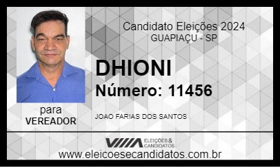 Candidato DHIONI 2024 - GUAPIAÇU - Eleições