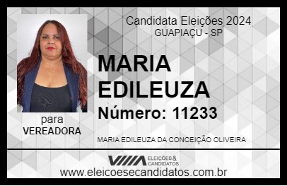 Candidato MARIA EDILEUZA 2024 - GUAPIAÇU - Eleições