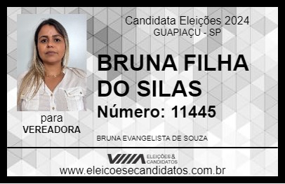 Candidato BRUNA  FILHA DO SILAS 2024 - GUAPIAÇU - Eleições