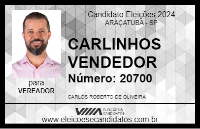 Candidato CARLINHOS VENDEDOR 2024 - ARAÇATUBA - Eleições