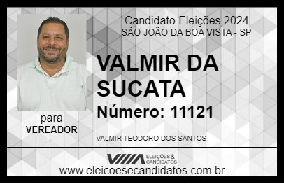 Candidato VALMIR DA SUCATA 2024 - SÃO JOÃO DA BOA VISTA - Eleições