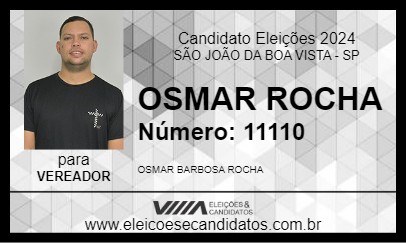 Candidato OSMAR ROCHA 2024 - SÃO JOÃO DA BOA VISTA - Eleições