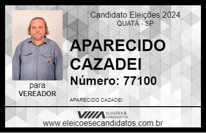 Candidato APARECIDO CAZADEI 2024 - QUATÁ - Eleições