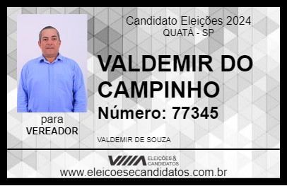 Candidato VALDEMIR DO CAMPINHO 2024 - QUATÁ - Eleições