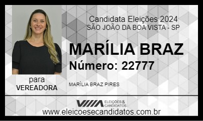 Candidato MARÍLIA BRAZ 2024 - SÃO JOÃO DA BOA VISTA - Eleições