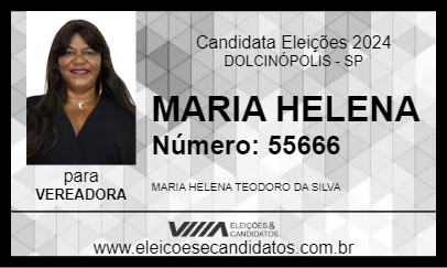 Candidato MARIA HELENA 2024 - DOLCINÓPOLIS - Eleições