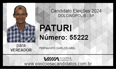 Candidato PATURI 2024 - DOLCINÓPOLIS - Eleições