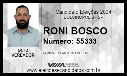 Candidato RONI BOSCO 2024 - DOLCINÓPOLIS - Eleições