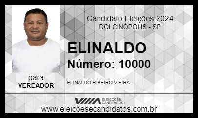 Candidato ELINALDO 2024 - DOLCINÓPOLIS - Eleições