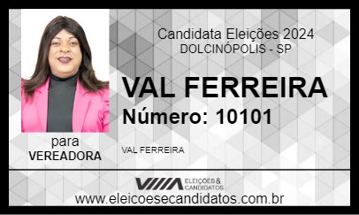 Candidato VAL FERREIRA 2024 - DOLCINÓPOLIS - Eleições