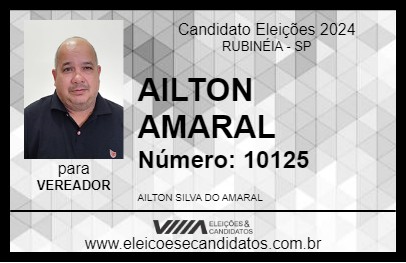 Candidato AILTON AMARAL 2024 - RUBINÉIA - Eleições