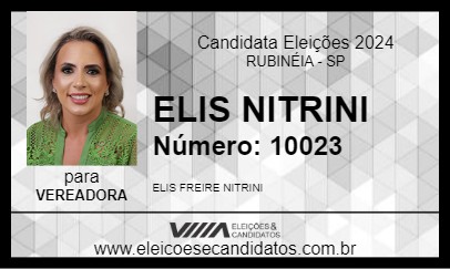 Candidato ELIS NITRINI 2024 - RUBINÉIA - Eleições