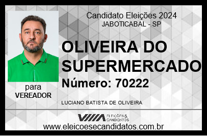 Candidato OLIVEIRA DO SUPERMERCADO 2024 - JABOTICABAL - Eleições