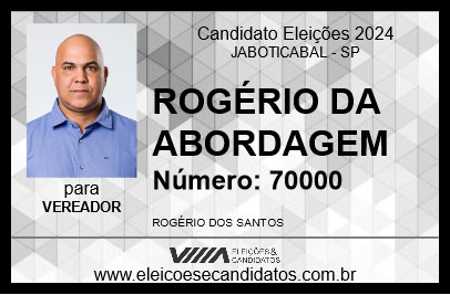 Candidato ROGÉRIO DA ABORDAGEM 2024 - JABOTICABAL - Eleições