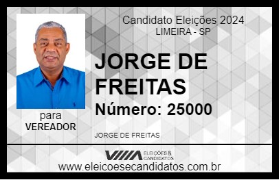 Candidato JORGE DE FREITAS 2024 - LIMEIRA - Eleições