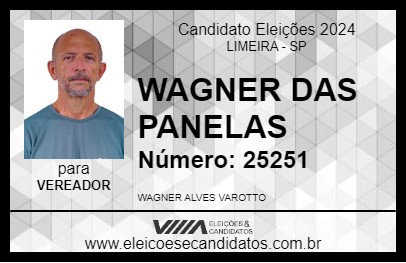 Candidato WAGNER DAS PANELAS 2024 - LIMEIRA - Eleições