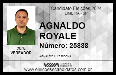 Candidato AGNALDO ROYALE 2024 - LIMEIRA - Eleições