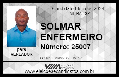 Candidato SOLMAR ENFERMEIRO 2024 - LIMEIRA - Eleições