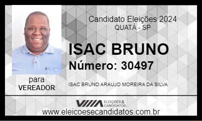 Candidato ISAC BRUNO 2024 - QUATÁ - Eleições