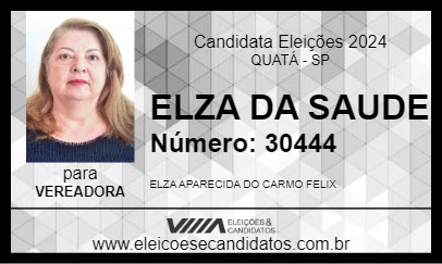 Candidato ELZA DA SAUDE 2024 - QUATÁ - Eleições