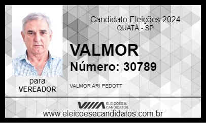 Candidato VALMOR 2024 - QUATÁ - Eleições