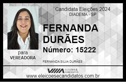 Candidato FERNANDA DURÃES 2024 - DIADEMA - Eleições