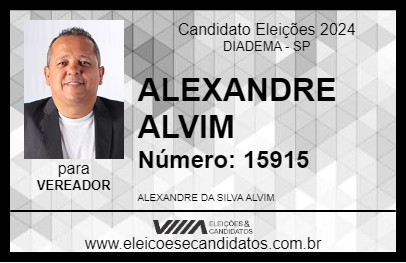 Candidato ALEXANDRE ALVIM 2024 - DIADEMA - Eleições