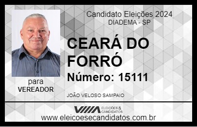 Candidato CEARÁ DO FORRÓ 2024 - DIADEMA - Eleições